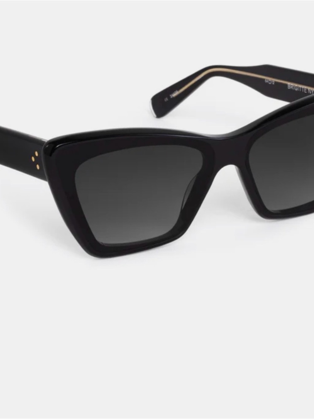 KREWE Brigitte Nylon Black Cat-Eye Sunglasses with Gray Gradient Lenses